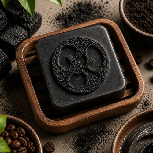 black charcoal loofah soap 1