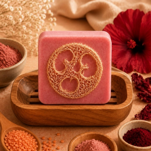 pink loofah soap 1